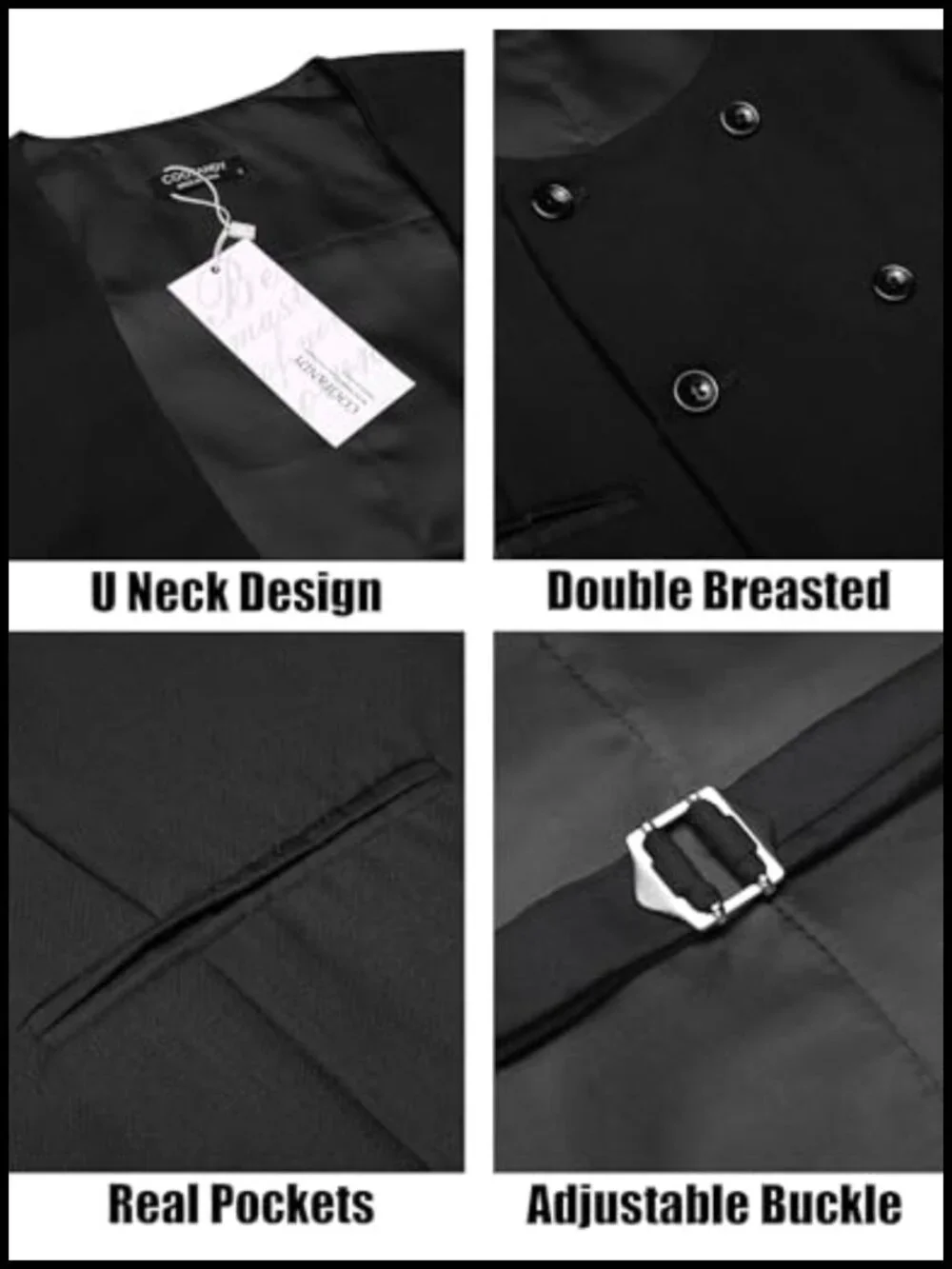 Double Breasted Slim Fit Dress Vest for Wedding Business